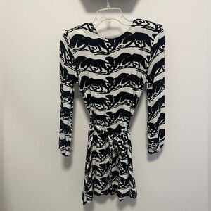 Kooples printed mini dress with belt